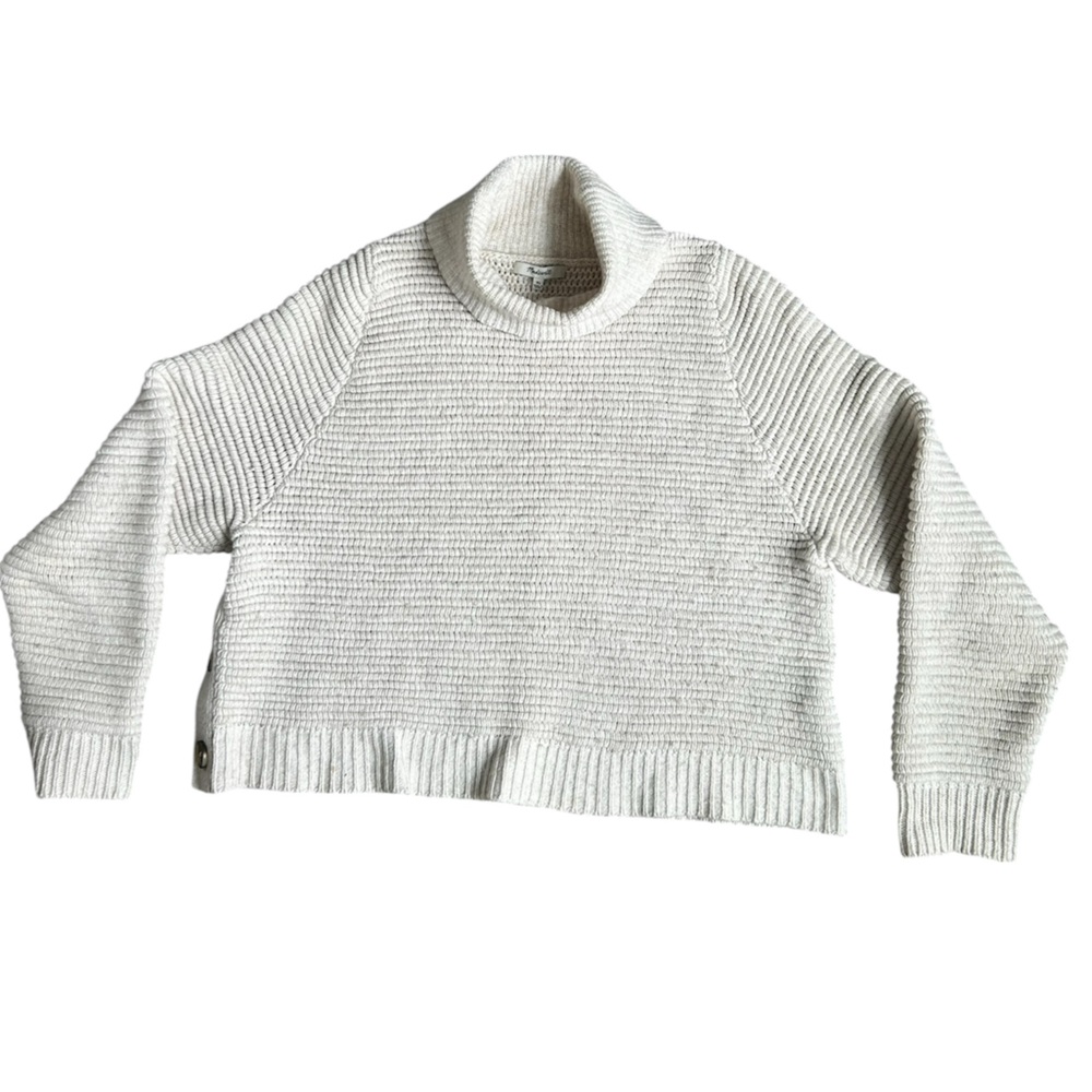 Madewell Cotton/Wool Blend Cream Colored Cowl Neck Sweater size XL - Picture 4 of 9